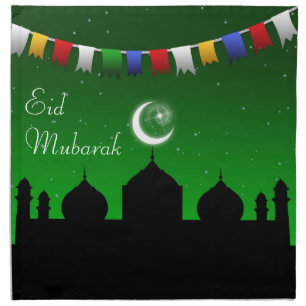 Eid Mubarak Colorful Garland Cloth Napkin
