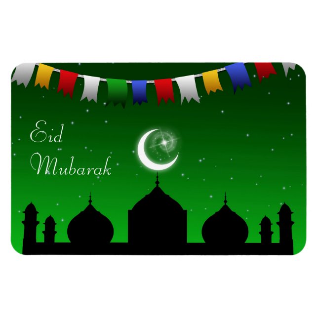 Eid Mubarak Colorful Garland Magnet (Horizontal)