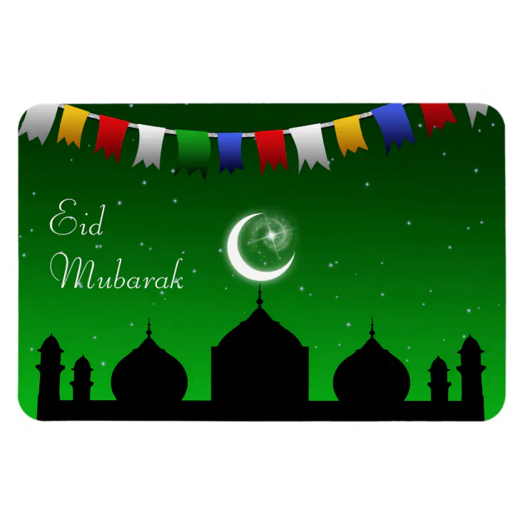 Eid Mubarak Colorful Garland Magnet | Zazzle