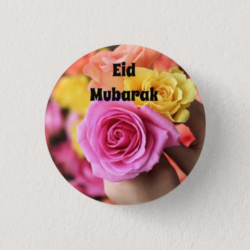 Eid Mubarak Colorful roses button