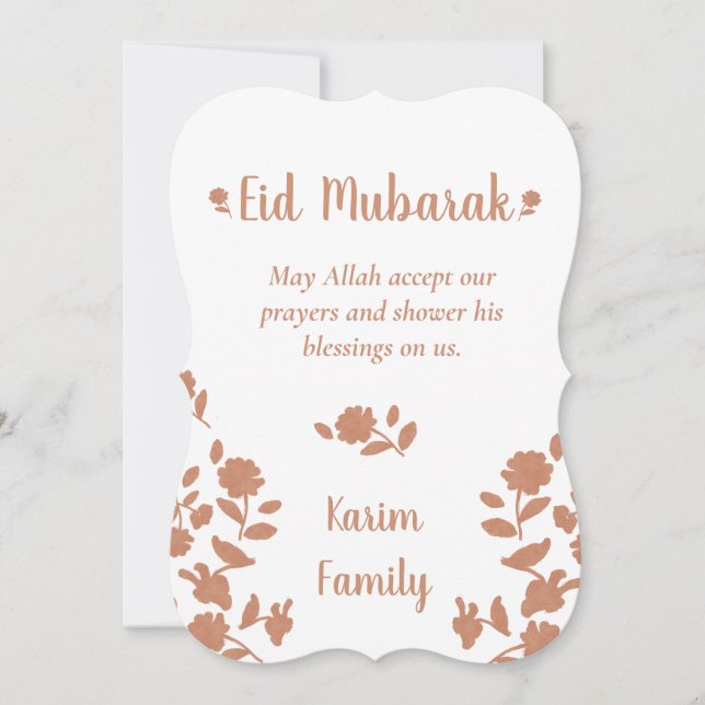 Eid Mubarak Custom Islam Home Decor Floral Unique (Front)