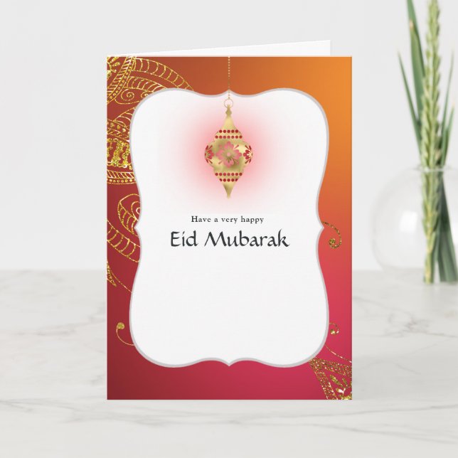 Eid Mubarak Family Photo Greeting Holiday Card (Front)