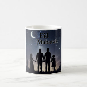 Eid Mubarak Family Silhouette black Coffee Mug