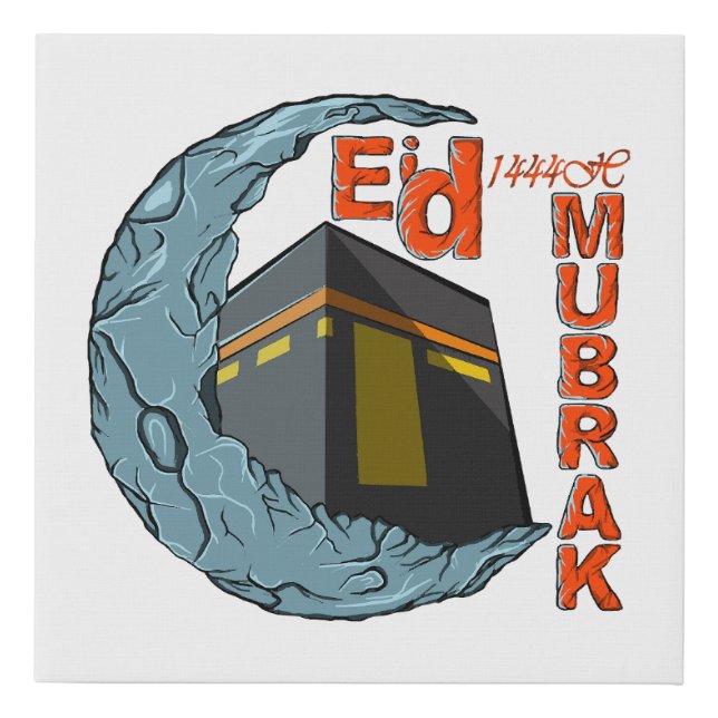 Eid mubarak faux canvas print (Front)