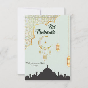 Eid Mubarak Flat Thank You Card 