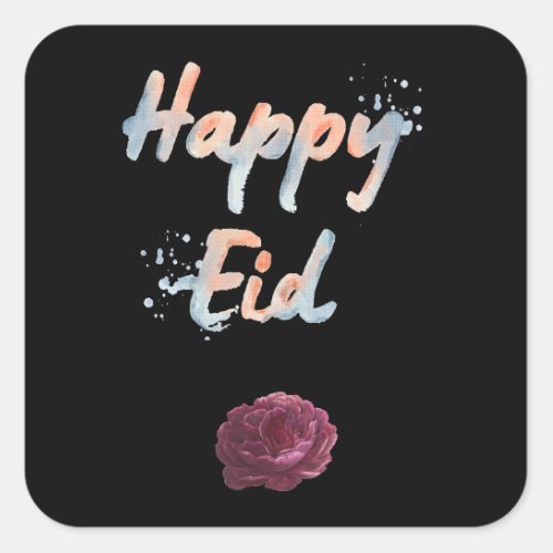 Eid Mubarak floral and pastel colors Square Sticker