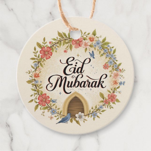 Eid mubarak Floral Gift Tag (Front)
