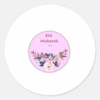 Eid Mubarak Floral Round Sticker