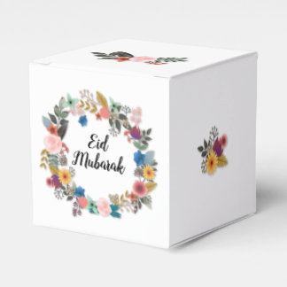EID MUBARAK FLORAL WREATH FAVOUR CUBE FAVOR BOXES