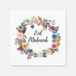 EID MUBARAK FLORAL WREATH NAPKINS
