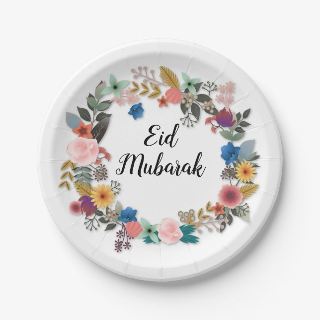 EID MUBARAK FLORAL WREATH PLATES (Front)