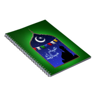 Eid Mubarak Garland Moon Notebook