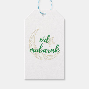 Eid Mubarak Gift Tag - Green and Gold