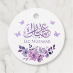 Eid Mubarak gift tag, purple floral Favor Tags