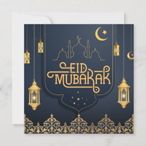 Eid Mubarak _Gold and Blue  Card