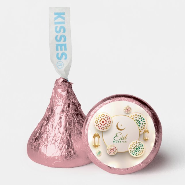 Eid Mubarak Gold Crescent Islamic Lantern Pink Hershey®'s Kisses® (Front)