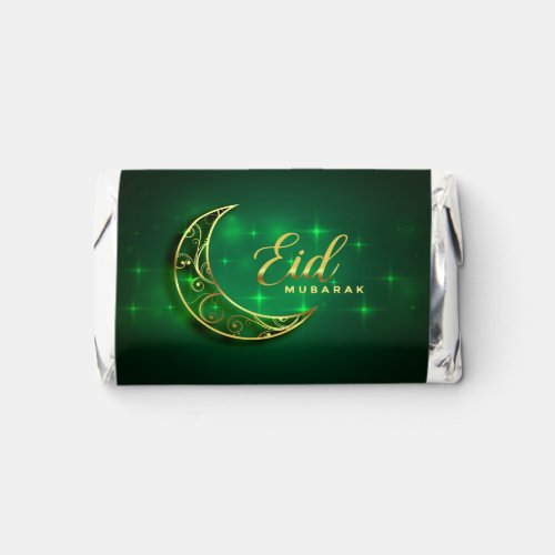 Eid Mubarak Gold Crescent Sparkle Green Hersheys Miniatures