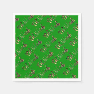 Eid Mubarak Gold Look Text Pattern Elegant Napkins