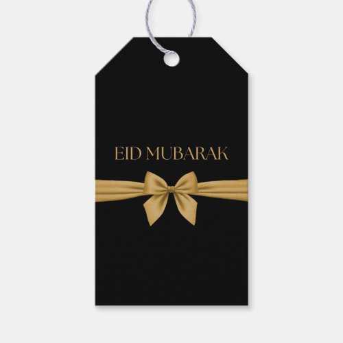 Eid Mubarak gold ribbon Gift Tags