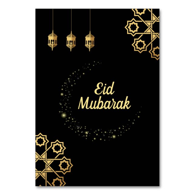 Eid Mubarak Golden Customize Table Number (Front)