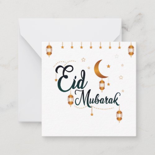 Eid Mubarak Golden Note Card
