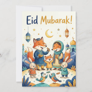 Eid Mubarak Greeting Card - Family Celebration
