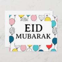 Eid Mubarak greeting card for eid al fitr