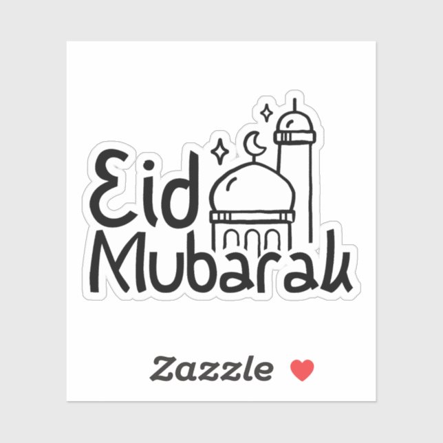 "Eid Mubarak" Hand Drawn Lettering Sticker (Sheet)