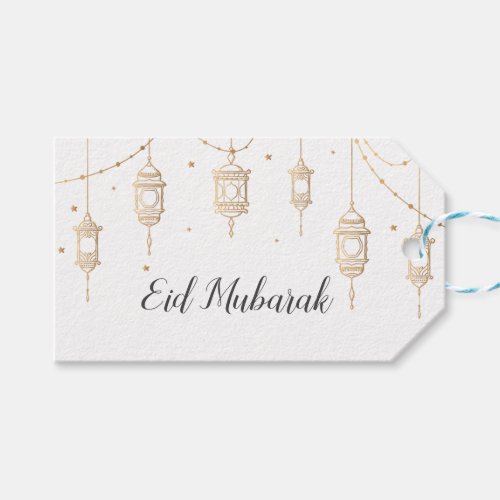 Eid Mubarak  Happy Eid Golden Elegant Calligraphy Gift Tags