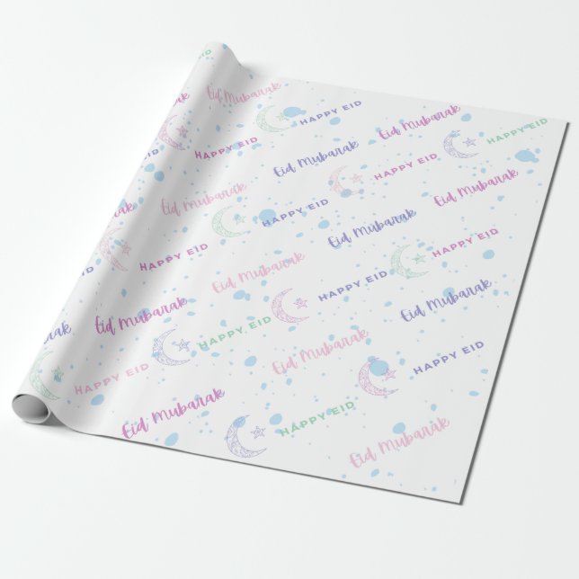Eid Mubarak/ Happy Eid/Ramadan Wrapping Paper  (Unrolled)