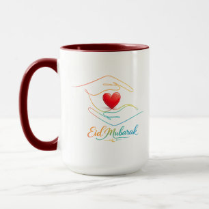 Eid Mubarak Heart Line Art Combo Mug