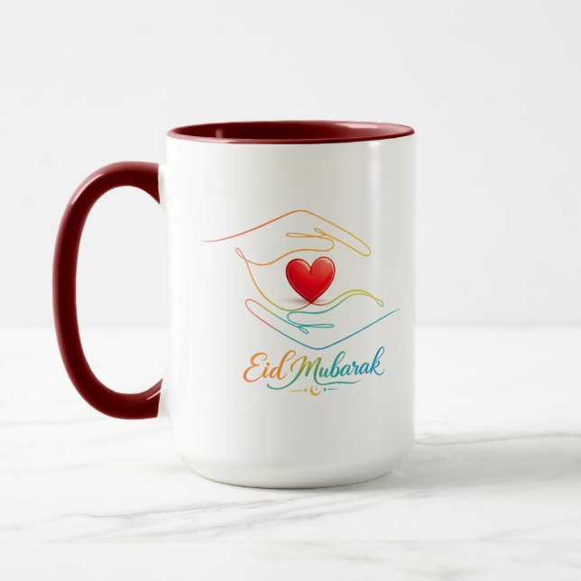 Eid Mubarak Heart Line Art Combo Mug (Left)
