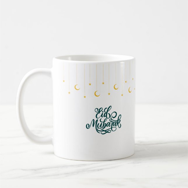 Eid Mubarak in Green Color Coffee Mug (Left)