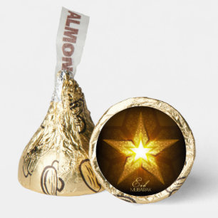 Eid Mubarak Islamic Geometric Pattern Gold Star Hershey®'s Kisses®