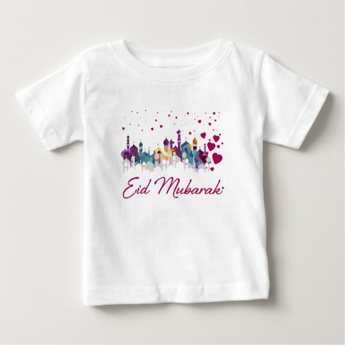 Eid Mubarak Islamic Happy City Infants T_Shirt