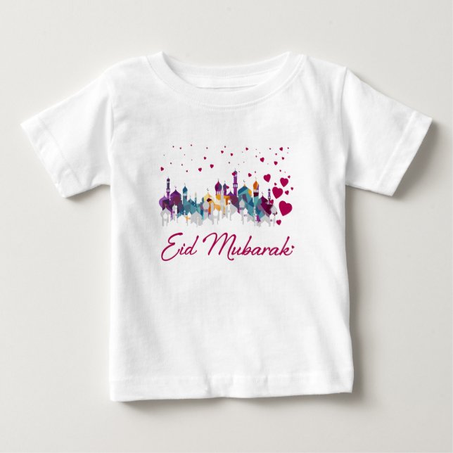 Eid Mubarak Islamic Happy City Infants T-Shirt (Front)