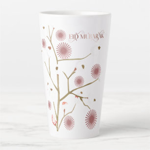 Eid Mubarak Latte Mug – Aesthetic Sun Blaze & Leaf