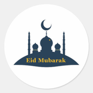 Eid Mubarak Mosque Crescent Moon Sticker