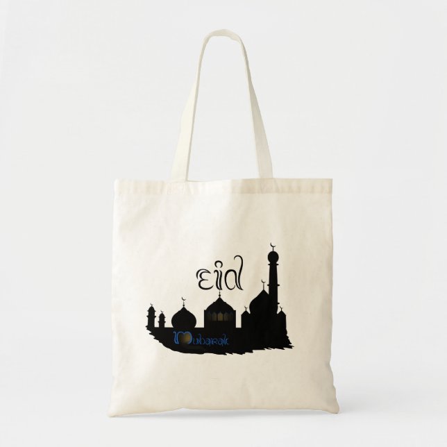 Eid Mubarak Mosque Silhouette - Budget Tote Bag (Front)
