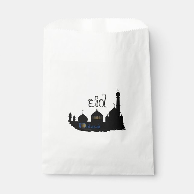 Eid Mubarak Mosque Silhouette - Favor Bag (Front)