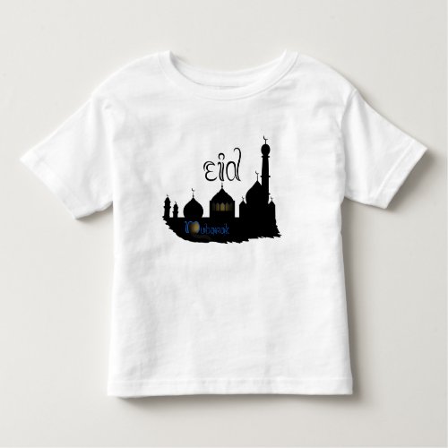 Eid Mubarak Mosque Silhouette _ Kids T_Shirt