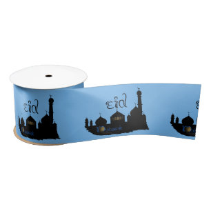 Eid Mubarak Mosque Silhouette - Ribbon