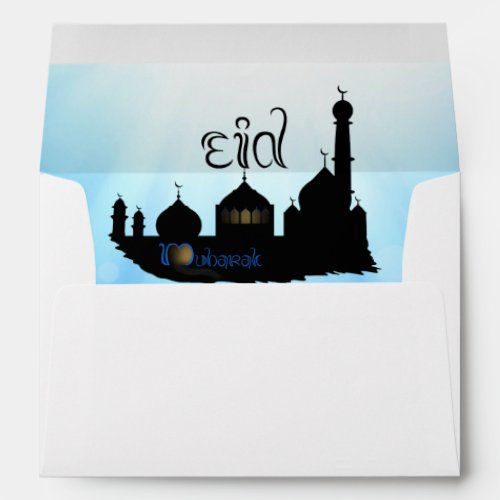 Eid Mubarak Mosque with Typography Envelope