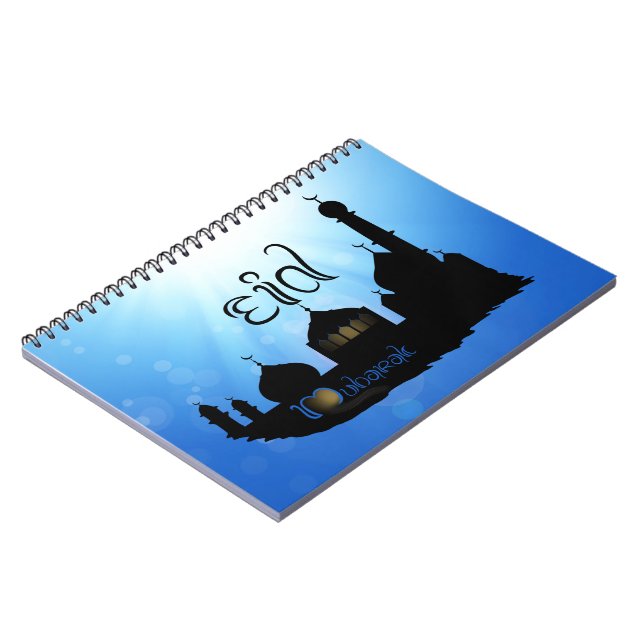 Eid Mubarak Mosque with Typography Notebook (Left Side)