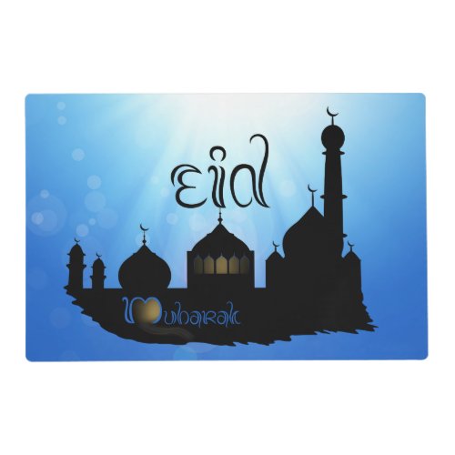 Eid Mubarak Mosque with Typography Placemat