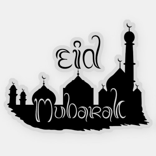 Eid Mubarak Mosque with Typography Sticker