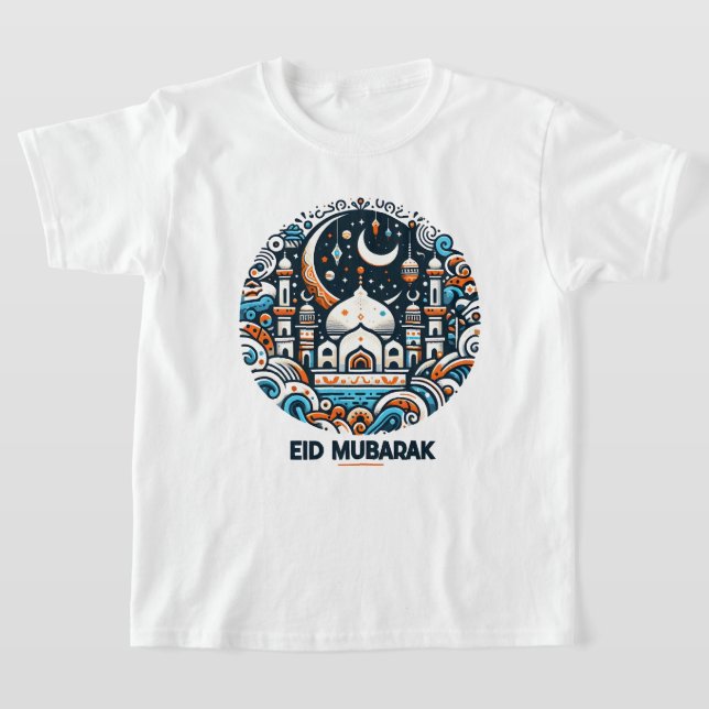 Eid Mubarak Muslim Festival Celebration Decoration T-Shirt (Laydown)