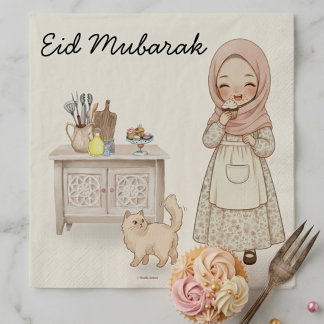 Eid Mubarak Napkin Muslim Kids