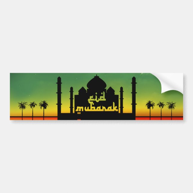 Eid Mubarak Night Reflection Bumper Sticker (Front)