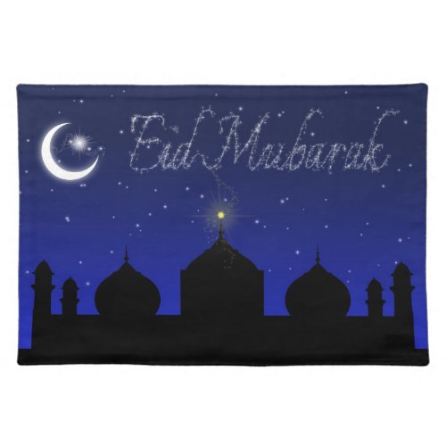 Eid Mubarak Night Stars Mosque Placemat